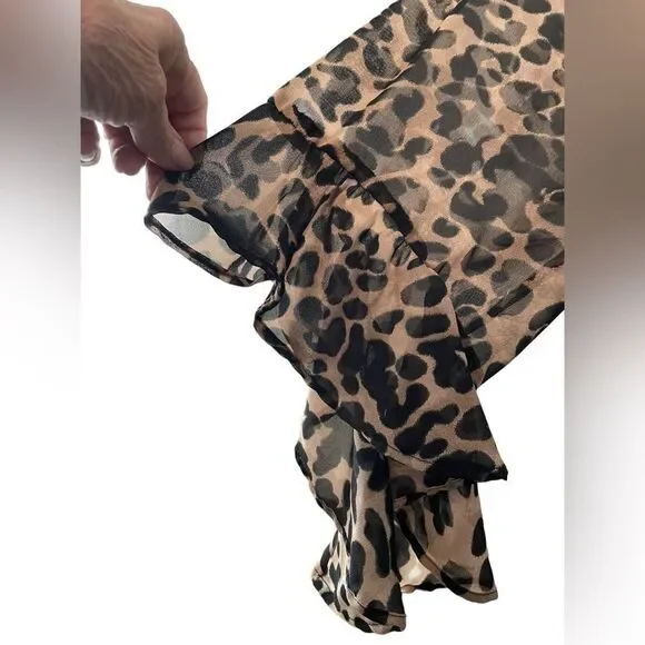 SHEER LEOPARD ANIMAL PRINT‎ KIMONO, XL - Picture 9 of 9